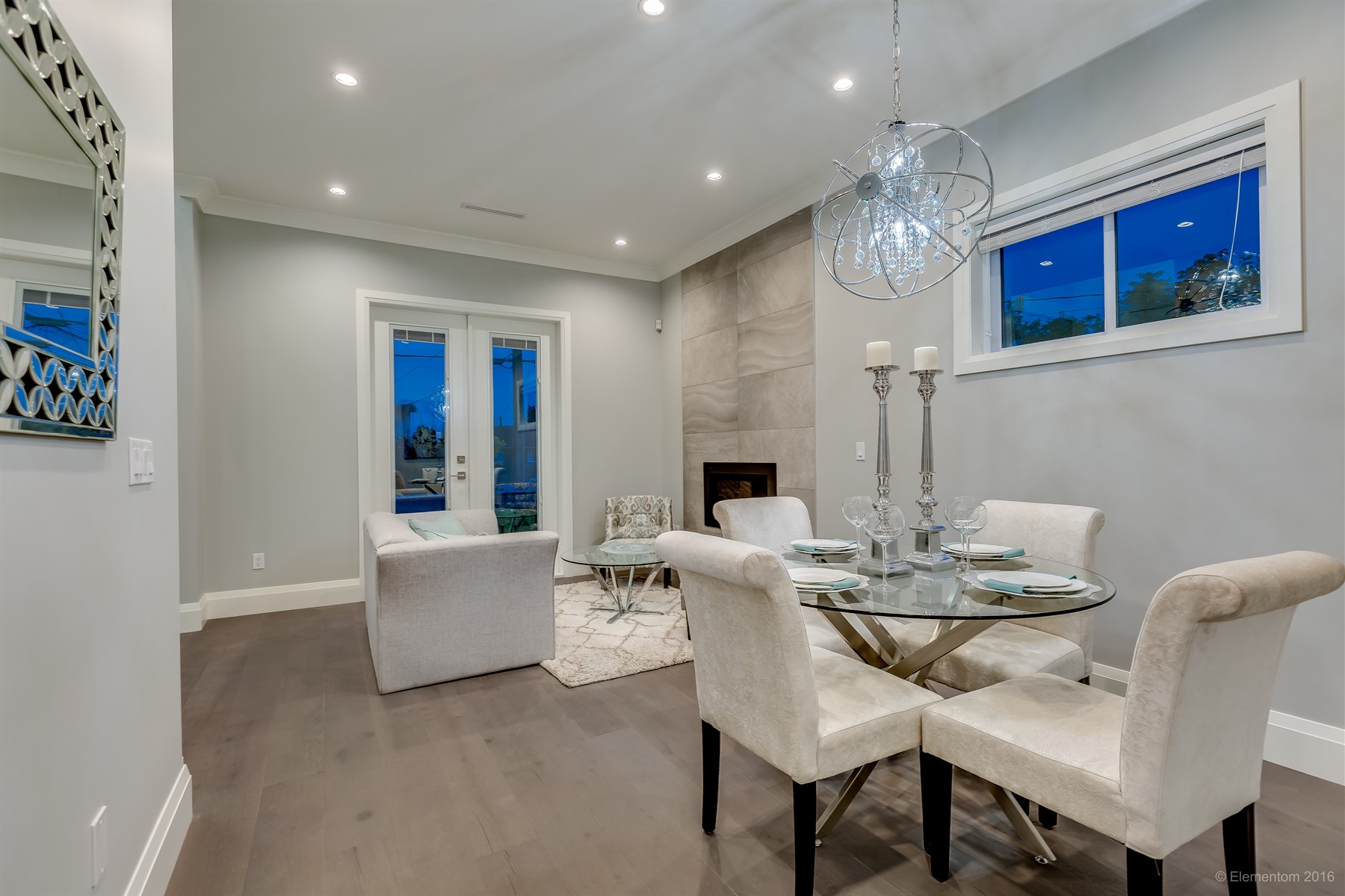 Completed dining and living area