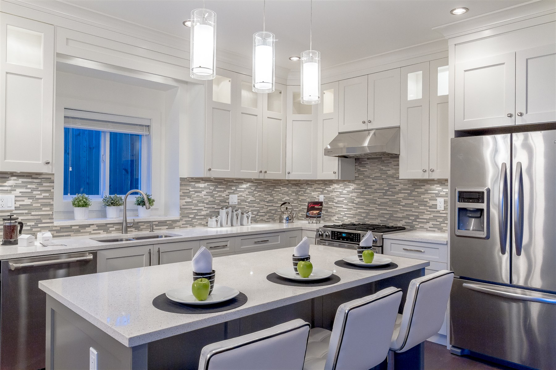 Completed custom home kitchen