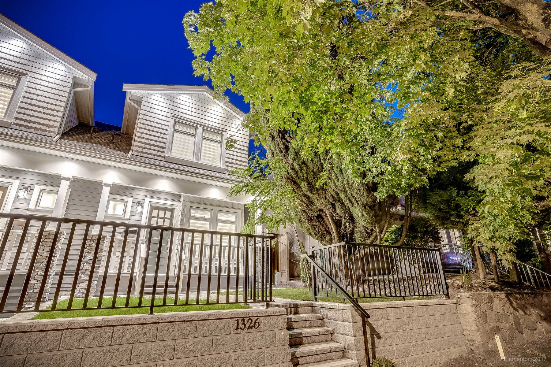 Completed multi unit residential development at dusk